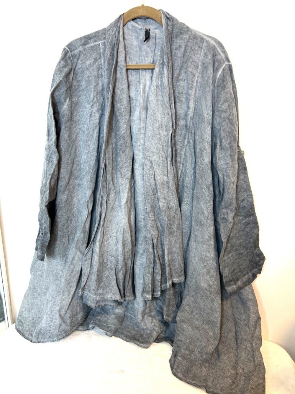 Inizio Made in Italy 100% Linen Small Oversized light jacket Roll Sleeve
